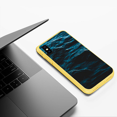 Чехол iPhone XS Max матовый Глубокое море / 3D-Желтый – фото 3