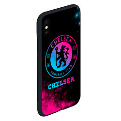 Чехол iPhone XS Max матовый Chelsea - neon gradient, цвет: 3D-черный — фото 2