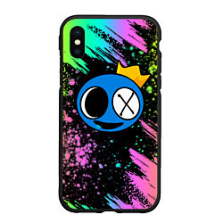 Чехол iPhone XS Max матовый Rainbow Friends: Blue, цвет: 3D-черный