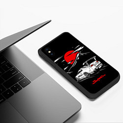 Чехол iPhone XS Max матовый Тойота супра - JDM Style, цвет: 3D-черный — фото 2