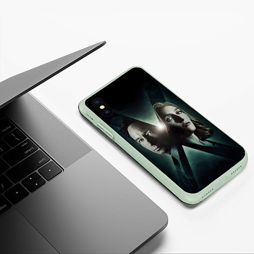 Чехол iPhone XS Max матовый X - Files / 3D-Салатовый – фото 3