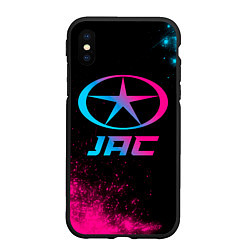 Чехол iPhone XS Max матовый JAC - neon gradient, цвет: 3D-черный