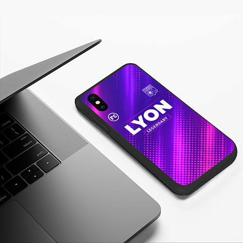 Чехол iPhone XS Max матовый Lyon legendary sport grunge / 3D-Черный – фото 3