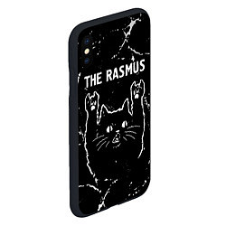 Чехол iPhone XS Max матовый Группа The Rasmus и рок кот, цвет: 3D-черный — фото 2