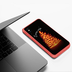 Чехол iPhone XS Max матовый Елочка гори красным пламенем, цвет: 3D-красный — фото 2