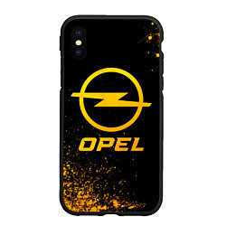 Чехол iPhone XS Max матовый Opel - gold gradient, цвет: 3D-черный