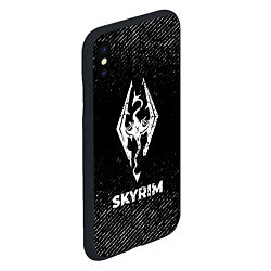Чехол iPhone XS Max матовый Skyrim с потертостями на темном фоне, цвет: 3D-черный — фото 2
