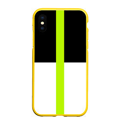 Чехол iPhone XS Max матовый Геометрия Инь-Янь, цвет: 3D-желтый
