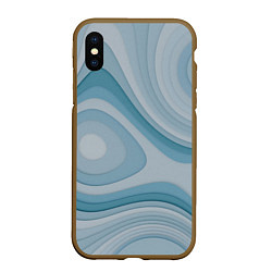 Чехол iPhone XS Max матовый Волнообразные синие текстуры, цвет: 3D-коричневый