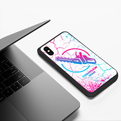 Чехол iPhone XS Max матовый Chainsaw Man neon gradient style, цвет: 3D-черный — фото 2