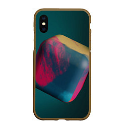 Чехол iPhone XS Max матовый Абстрактный огромный куб, цвет: 3D-коричневый