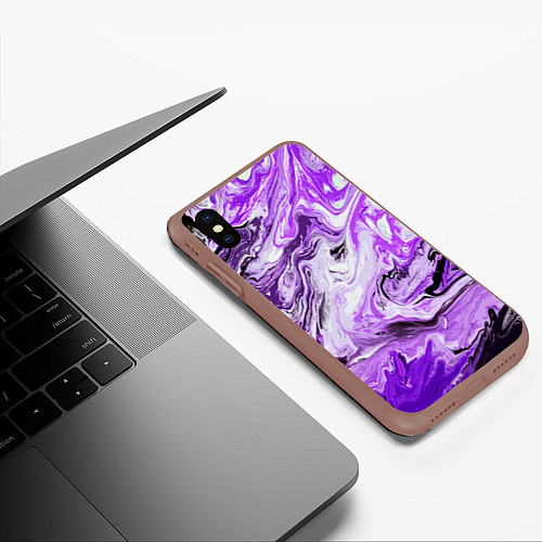 Чехол iPhone XS Max матовый Красочная абстракция / 3D-Коричневый – фото 3