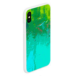 Чехол iPhone XS Max матовый Абстрактные краски - текстура, цвет: 3D-белый — фото 2