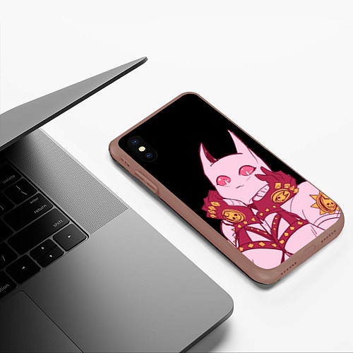 Чехол iPhone XS Max матовый Милый стенд Killer Queen - Jojo / 3D-Коричневый – фото 3