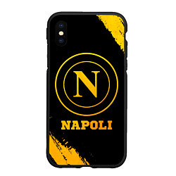 Чехол iPhone XS Max матовый Napoli - gold gradient, цвет: 3D-черный