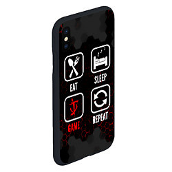 Чехол iPhone XS Max матовый Eat, sleep, Doom, repeat, цвет: 3D-черный — фото 2