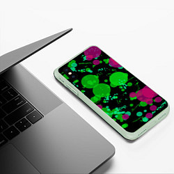 Чехол iPhone XS Max матовый Токсичные пузыри, цвет: 3D-салатовый — фото 2
