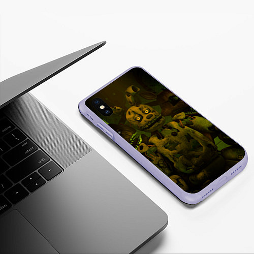 Чехол iPhone XS Max матовый Спрингтрaп / 3D-Светло-сиреневый – фото 3