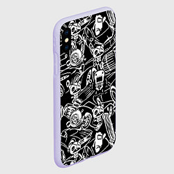 Чехол iPhone XS Max матовый JDM Pattern, цвет: 3D-светло-сиреневый — фото 2