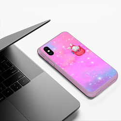 Чехол iPhone XS Max матовый Зайка в кармашке, цвет: 3D-сиреневый — фото 2