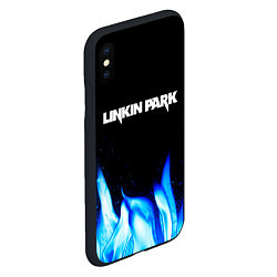 Чехол iPhone XS Max матовый Linkin Park blue fire, цвет: 3D-черный — фото 2