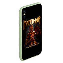 Чехол iPhone XS Max матовый Manowar rock, цвет: 3D-салатовый — фото 2