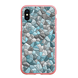 Чехол iPhone XS Max матовый Мозаика из цветных камней, цвет: 3D-баблгам
