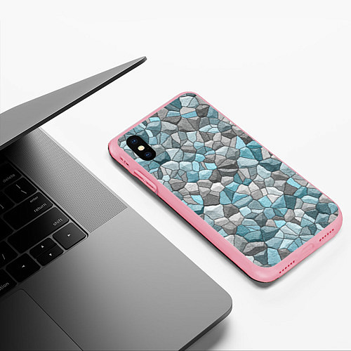 Чехол iPhone XS Max матовый Мозаика из цветных камней / 3D-Баблгам – фото 3