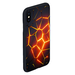Чехол iPhone XS Max матовый Огненные трещины, цвет: 3D-черный — фото 2