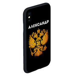 Чехол iPhone XS Max матовый Александр и зологой герб РФ, цвет: 3D-черный — фото 2