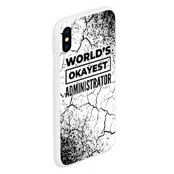 Чехол iPhone XS Max матовый Worlds okayest administrator - white, цвет: 3D-белый — фото 2