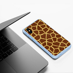 Чехол iPhone XS Max матовый Текстура жирафа, цвет: 3D-голубой — фото 2