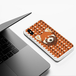 Чехол iPhone XS Max матовый Милая красная панда, цвет: 3D-белый — фото 2