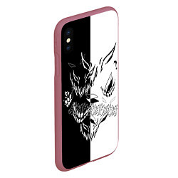Чехол iPhone XS Max матовый Drain Face ZXC, цвет: 3D-малиновый — фото 2