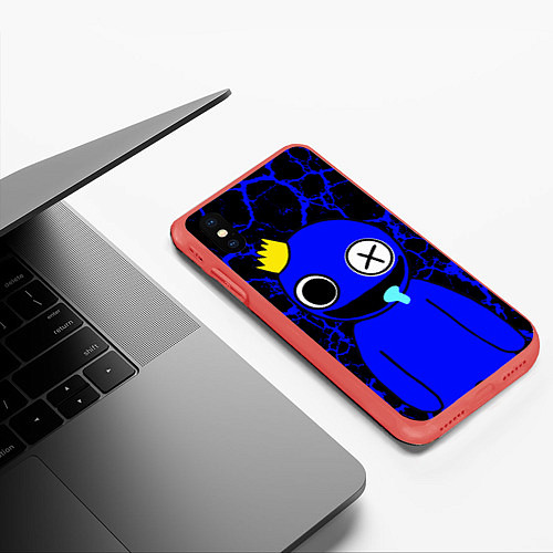 Чехол iPhone XS Max матовый Радужные друзья - персонаж Синий / 3D-Красный – фото 3