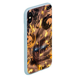 Чехол iPhone XS Max матовый Эрен против всех, цвет: 3D-голубой — фото 2