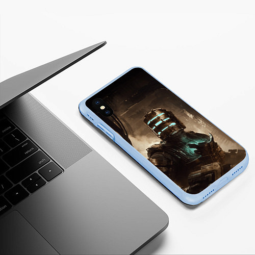 Чехол iPhone XS Max матовый Айзек Кларк Dead space remake / 3D-Голубой – фото 3