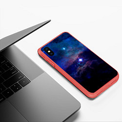 Чехол iPhone XS Max матовый Звёздное небо, цвет: 3D-красный — фото 2