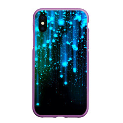Чехол iPhone XS Max матовый Space - starfall, цвет: 3D-фиолетовый