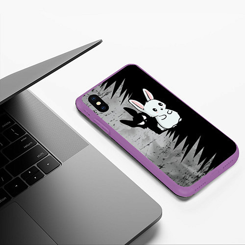 Чехол iPhone XS Max матовый Теневой зайка / 3D-Фиолетовый – фото 3
