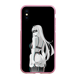 Чехол iPhone XS Max матовый Waifu Zero Two, цвет: 3D-розовый