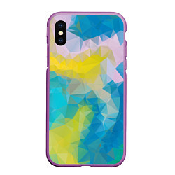 Чехол iPhone XS Max матовый Blue abstraction, цвет: 3D-фиолетовый