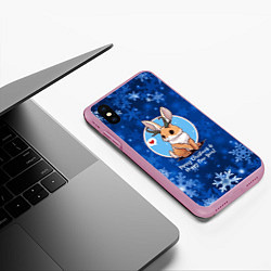 Чехол iPhone XS Max матовый Кролик - символ нового года, цвет: 3D-розовый — фото 2
