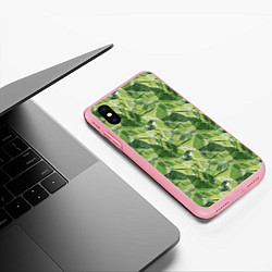Чехол iPhone XS Max матовый Милитари листья крупные, цвет: 3D-баблгам — фото 2