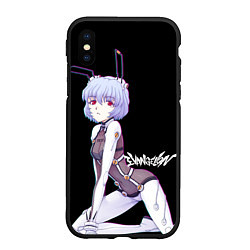 Чехол iPhone XS Max матовый Evangelion Рей Айанами, цвет: 3D-черный