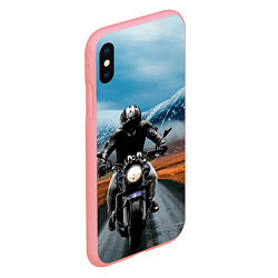 Чехол iPhone XS Max матовый Мотоцикл в горах, цвет: 3D-баблгам — фото 2