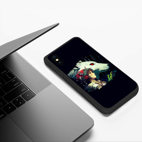 Чехол iPhone XS Max матовый Сан с богиней Моро / 3D-Черный – фото 3