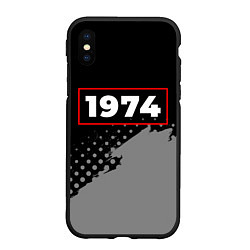 Чехол iPhone XS Max матовый 1974 - в красной рамке на темном, цвет: 3D-черный