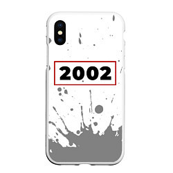 Чехол iPhone XS Max матовый 2002 - в красной рамке на светлом, цвет: 3D-белый