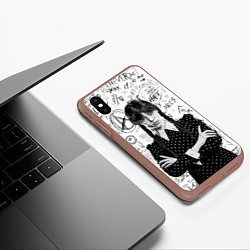 Чехол iPhone XS Max матовый Уэнсдэй Аддамс от нетфликс, цвет: 3D-коричневый — фото 2